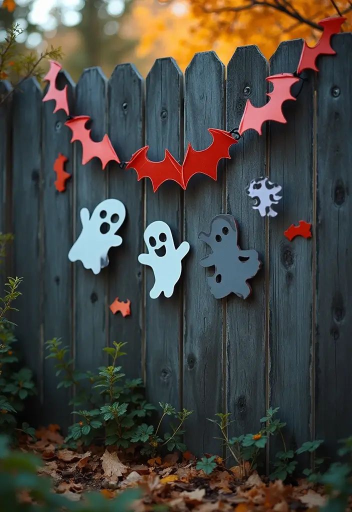 24 DIY Outdoor Halloween Decorations Under $20 That Will Bewitch Your Neighbors! - 16. Frightening Fence Decor