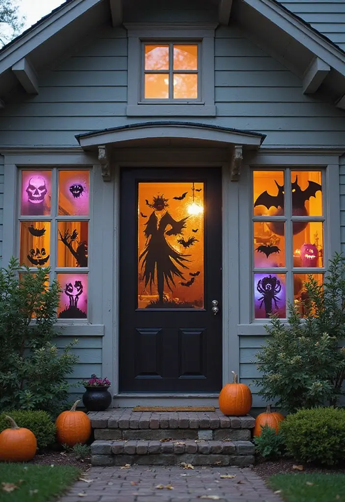 24 DIY Outdoor Halloween Decorations Under $20 That Will Bewitch Your Neighbors! - 22. Frightening Window Clings