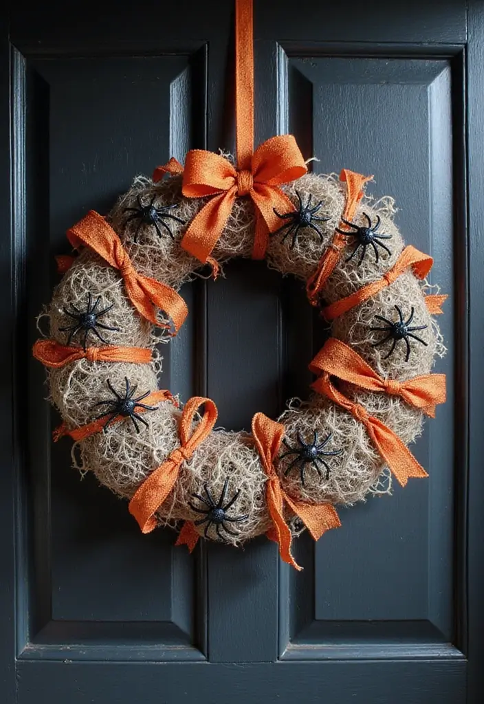 24 DIY Outdoor Halloween Decorations Under $20 That Will Bewitch Your Neighbors! - 8. Hauntingly Handmade Wreaths