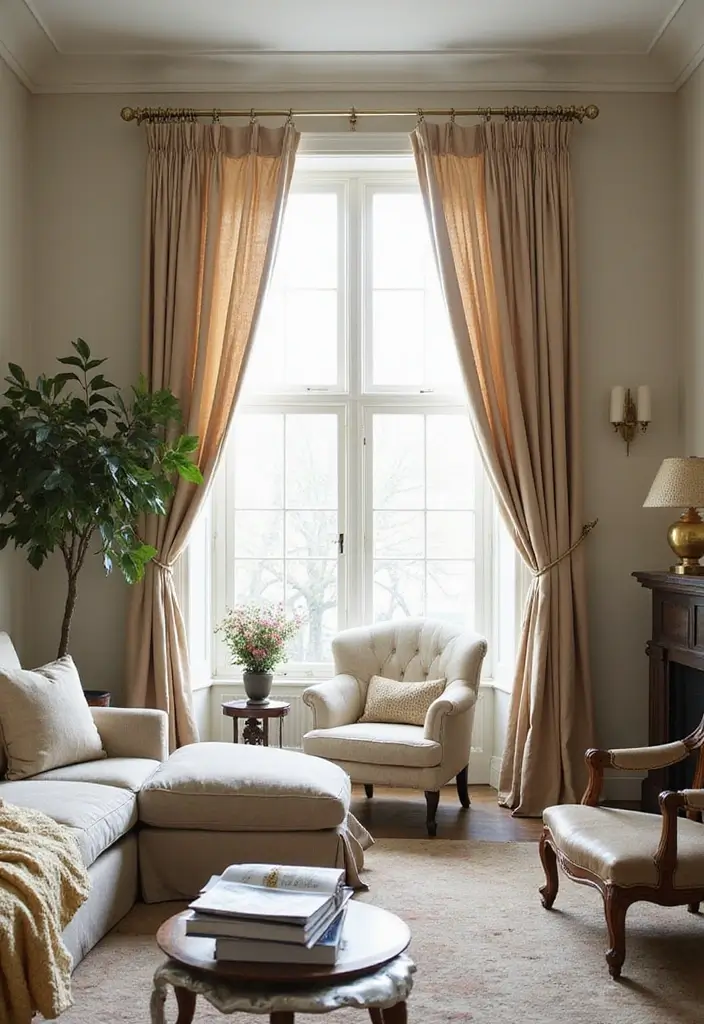 24 Living Room Curtains That Will Transform Your Space Into a Cozy Retreat! - 12. Chic Pinch Pleat Curtains