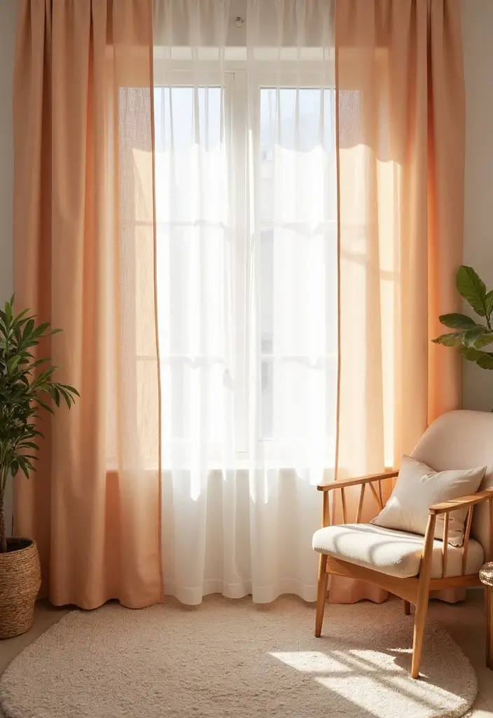 24 Living Room Curtains That Will Transform Your Space Into a Cozy Retreat! - 16. Soft Gradient Sheers