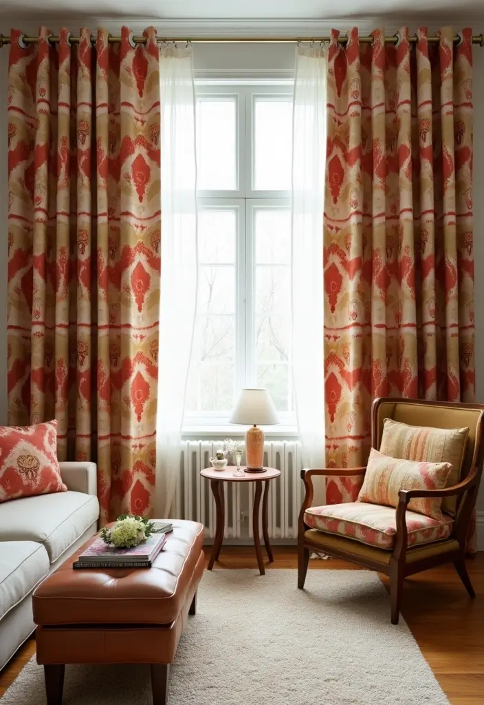 24 Living Room Curtains That Will Transform Your Space Into a Cozy Retreat! - 2. Bold Geometric Patterns