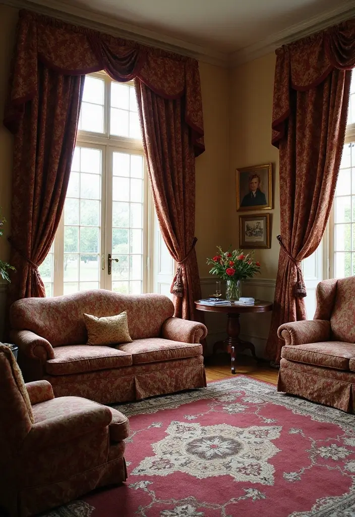 24 Living Room Curtains That Will Transform Your Space Into a Cozy Retreat! - 8. Rich Tapestry Curtains