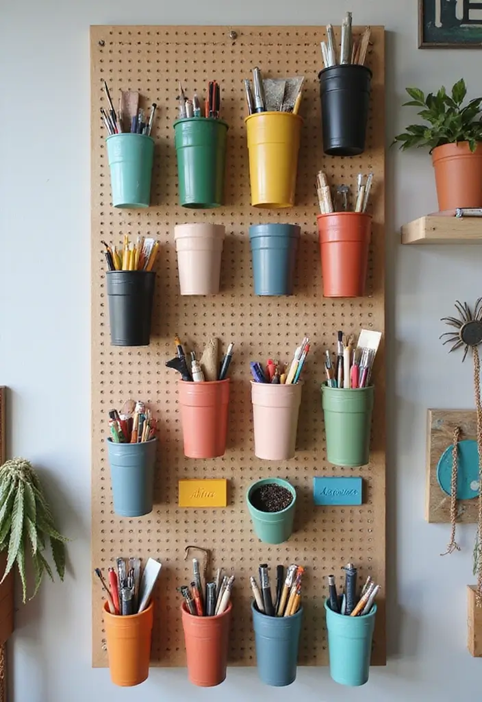 25 Artistic Storage Ideas That Will Transform Your Artist Bedroom Aesthetic! - 1. Hanging Art Supply Organizer