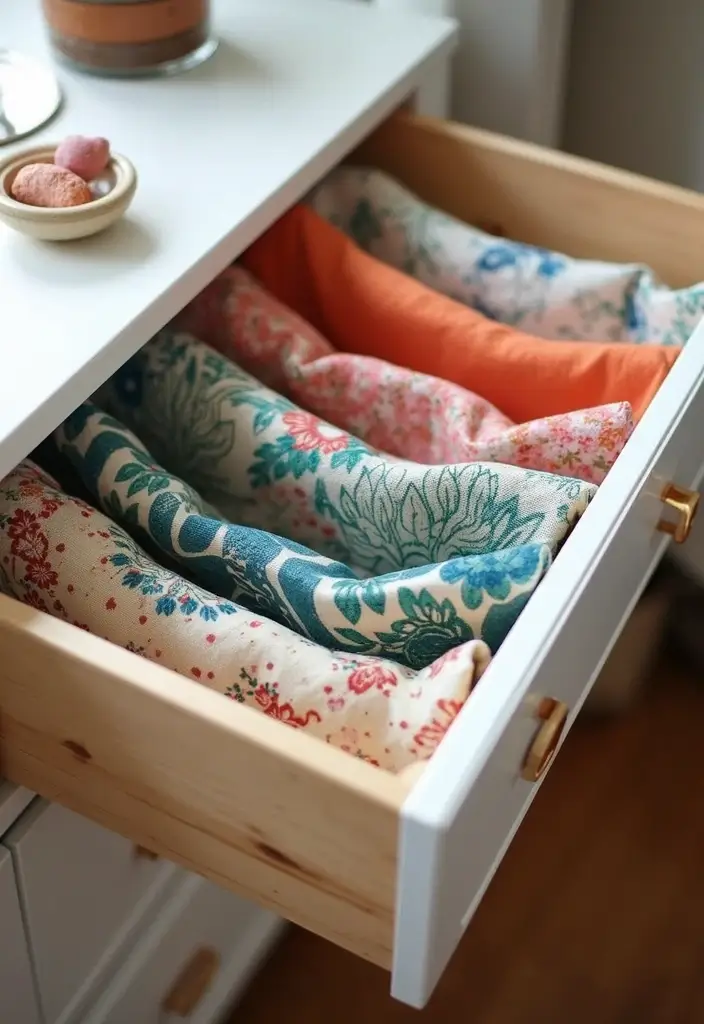 25 Artistic Storage Ideas That Will Transform Your Artist Bedroom Aesthetic! - 17. Artistic Drawer Liners