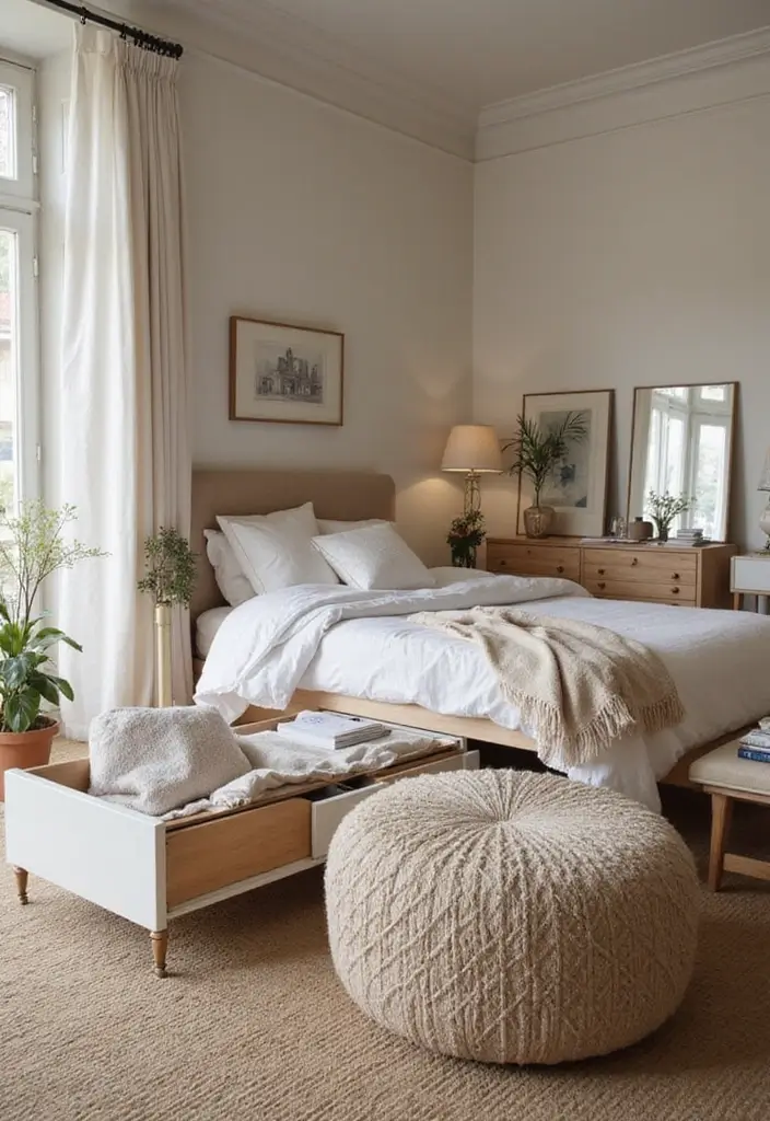 25 Artistic Storage Ideas That Will Transform Your Artist Bedroom Aesthetic! - 25. Hidden Storage in Furniture