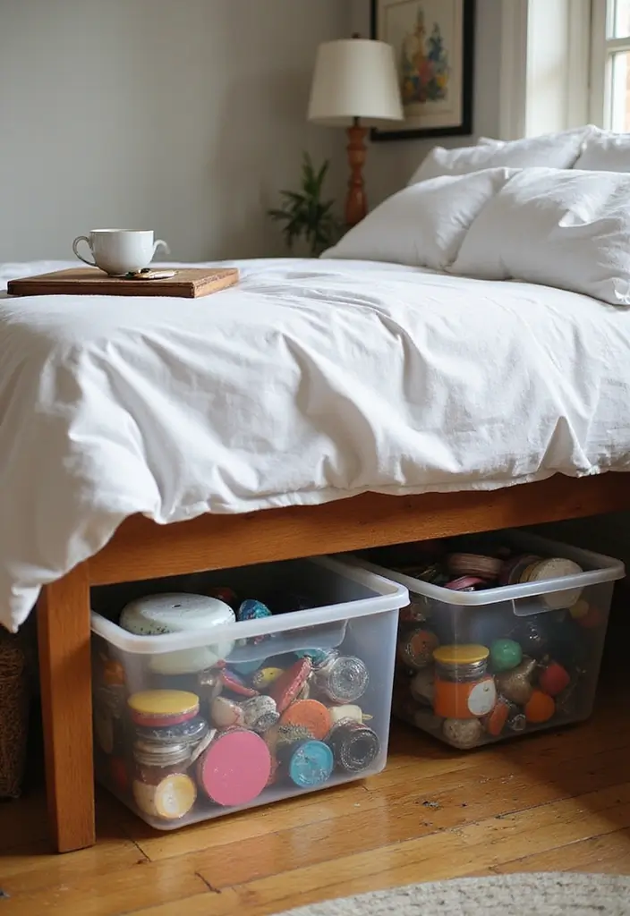 25 Artistic Storage Ideas That Will Transform Your Artist Bedroom Aesthetic! - 3. Under-Bed Art Supply Bins