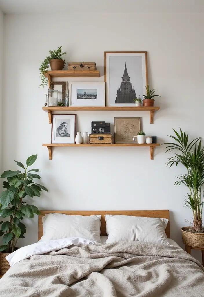 25 Artistic Storage Ideas That Will Transform Your Artist Bedroom Aesthetic! - 5. Wall-Mounted Shelf Gallery