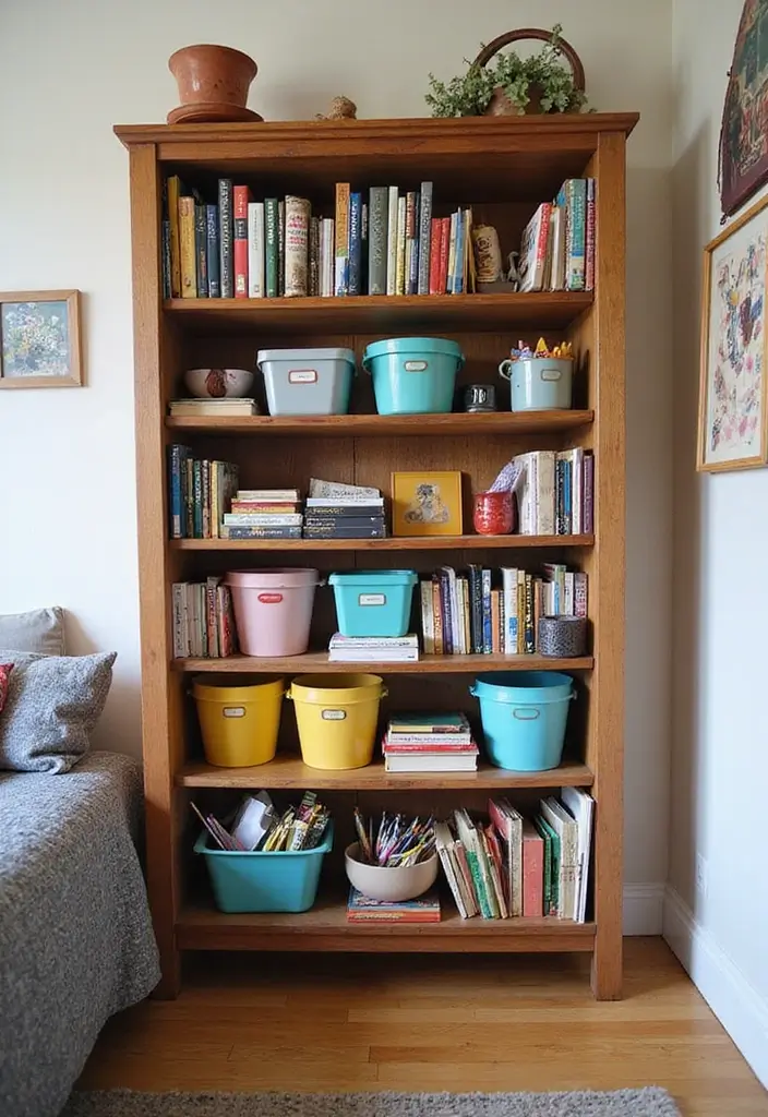 25 Artistic Storage Ideas That Will Transform Your Artist Bedroom Aesthetic! - 9. Repurposed Bookshelves