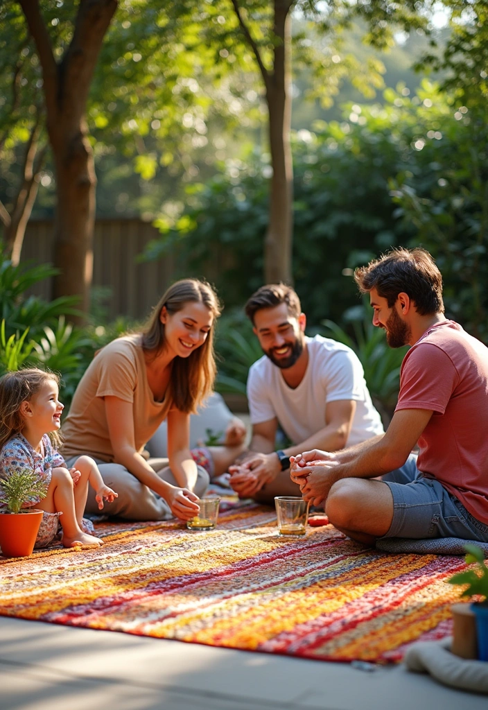 25 Best Outdoor Decor Ideas for Quality Family Time (You Won't Believe #8!) - 23. Fun Outdoor Rugs