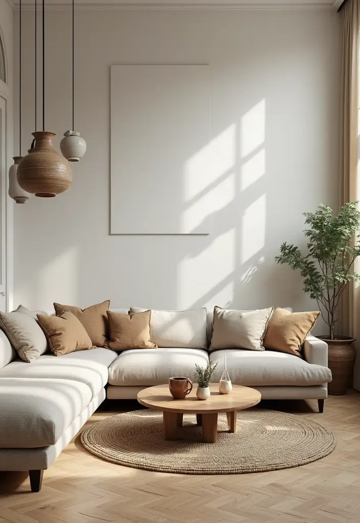 25 Boho Mid Century Modern Living Room Ideas You'll Want to Steal! - 16. Play with Scale