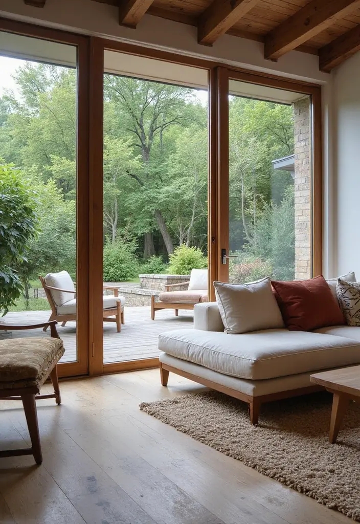 25 Boho Mid Century Modern Living Room Ideas You'll Want to Steal! - 17. Mix of Indoor and Outdoor Spaces