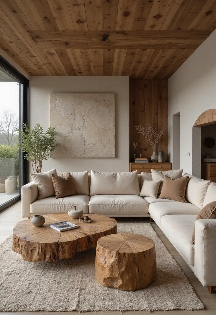 25 Boho Mid Century Modern Living Room Ideas You'll Want to Steal! - 20. Natural Materials