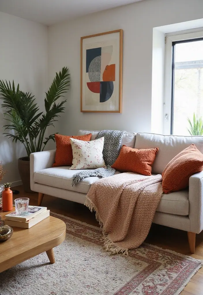 25 Boho Mid Century Modern Living Room Ideas You'll Want to Steal! - 24. Play with Geometry