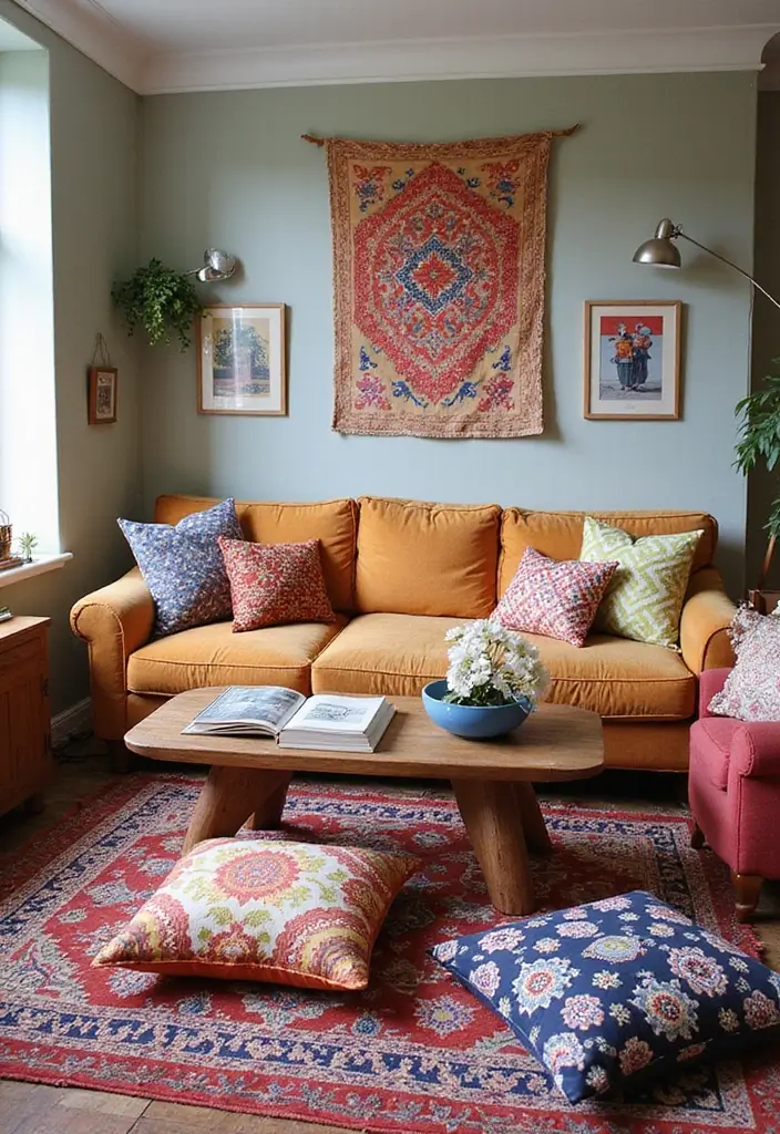25 Boho Mid Century Modern Living Room Ideas You'll Want to Steal! - 9. Mix and Match Patterns