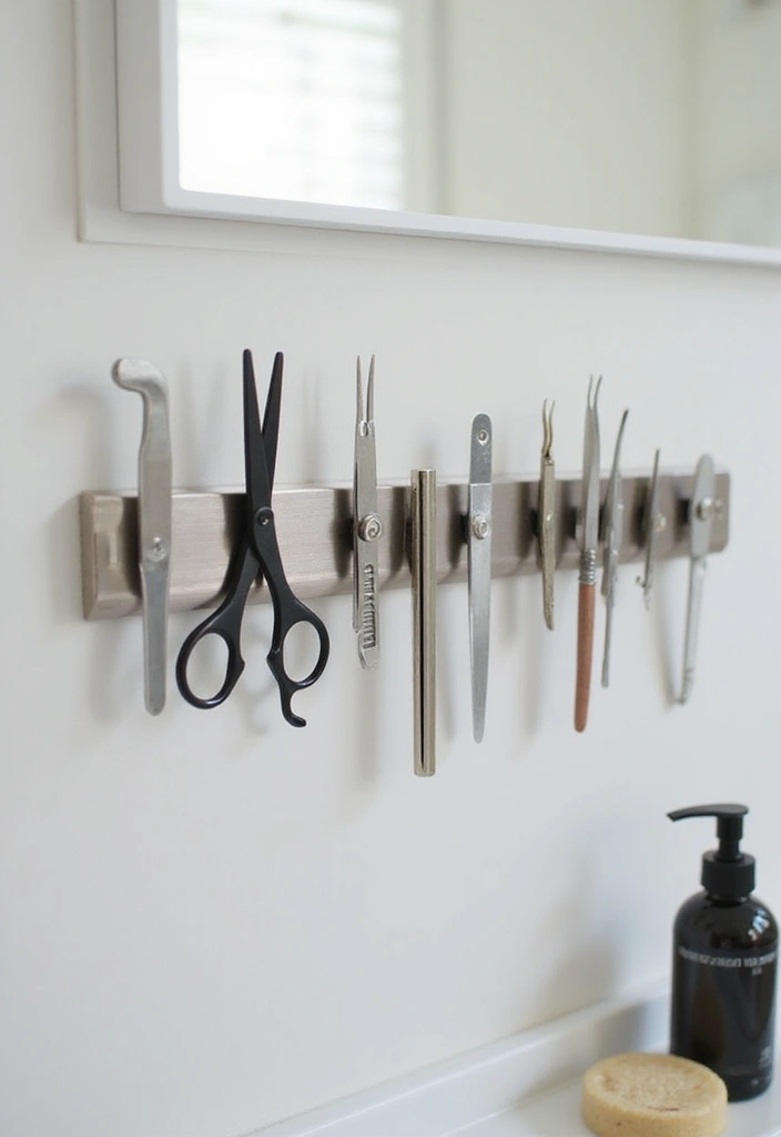 25 Brilliant Bathroom Storage Hacks to Maximize Space - 5. Magnetic Strips for Small Tools