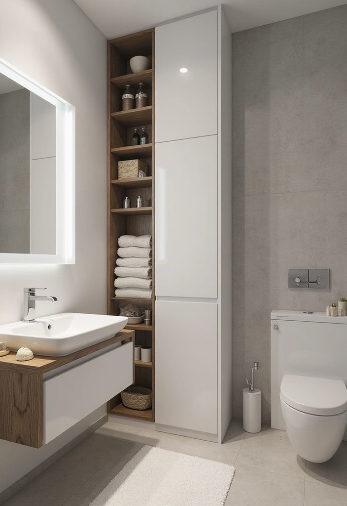 25 Brilliant Bathroom Storage Hacks to Maximize Space - 9. Hideaway Storage Cabinets