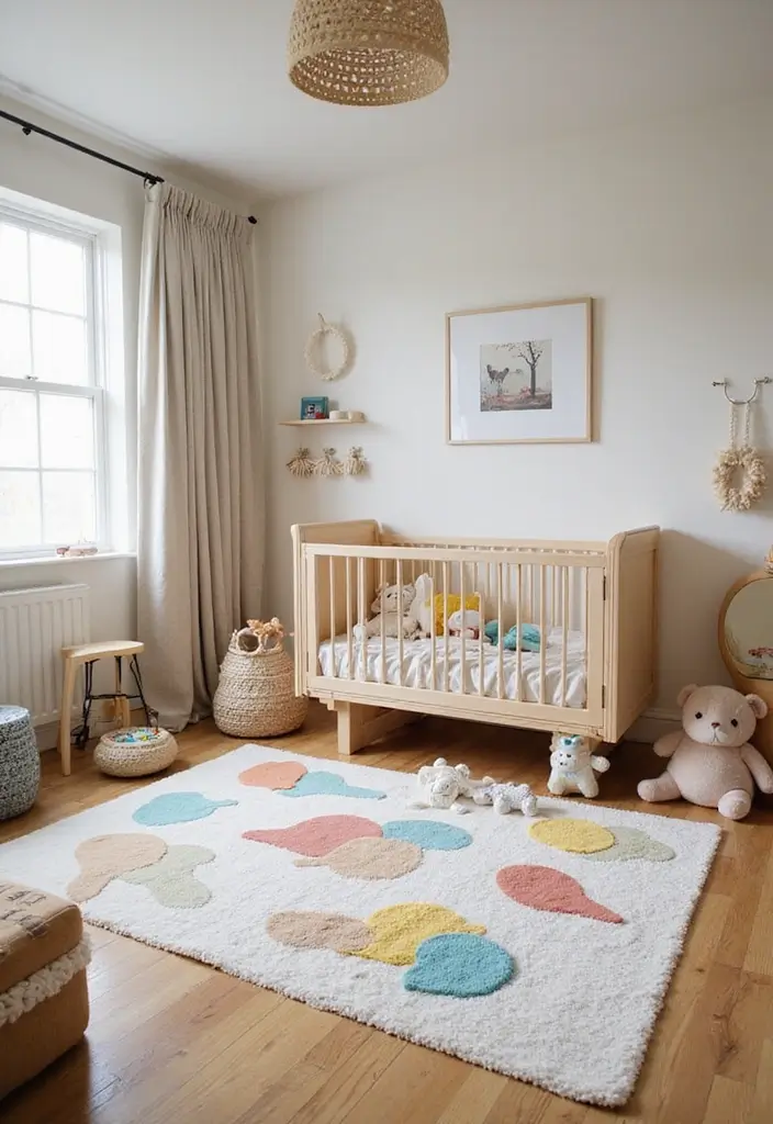 25 Budget-Friendly Nursery Room Decor Ideas (You Won't Believe How Cute #3 Is!) - 15. Playful Rugs