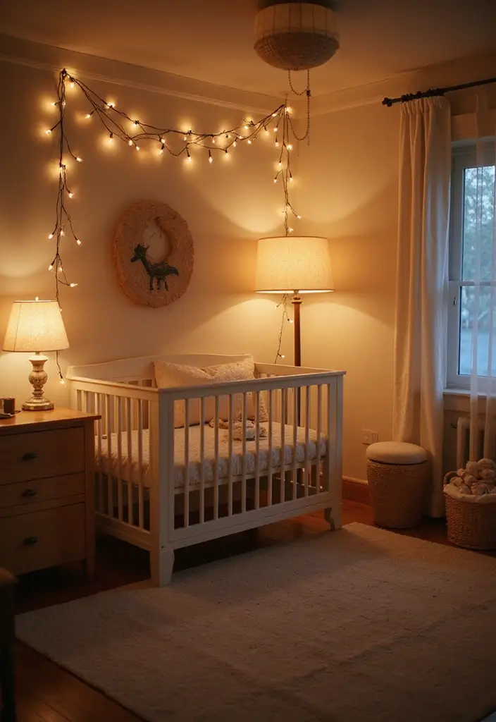 25 Budget-Friendly Nursery Room Decor Ideas (You Won't Believe How Cute #3 Is!) - 21. Soft Lighting Fixtures