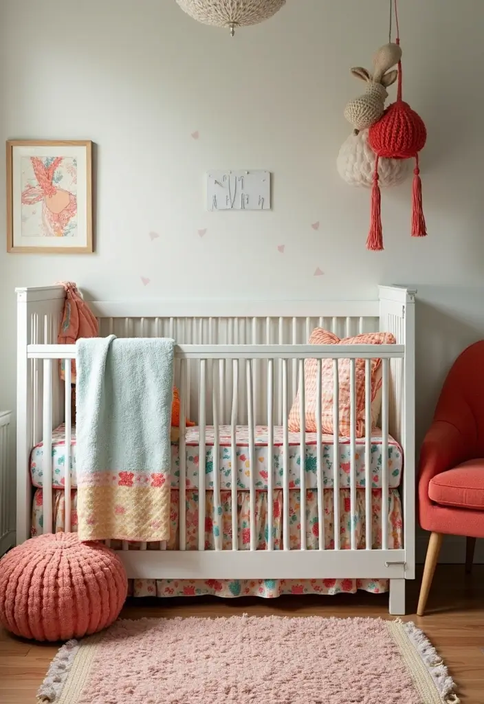 25 Budget-Friendly Nursery Room Decor Ideas (You Won't Believe How Cute #3 Is!) - 23. Creative Crib Bedding