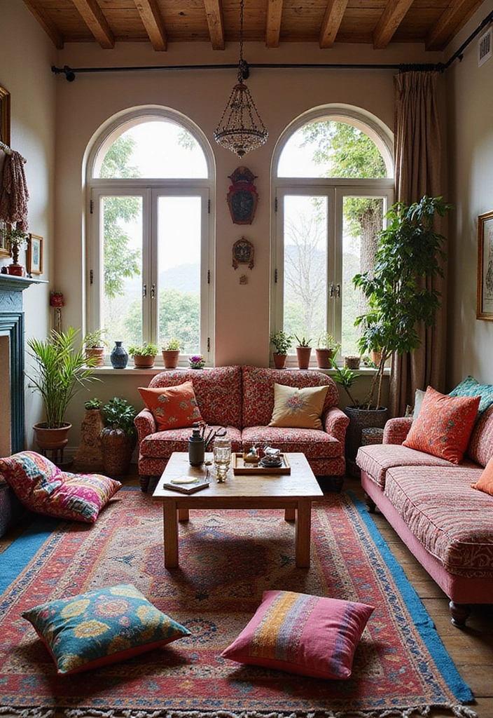 25 Cozy Modern Living Room Design Ideas That'll Make You Want to Stay In! - 2. Bohemian Vibes