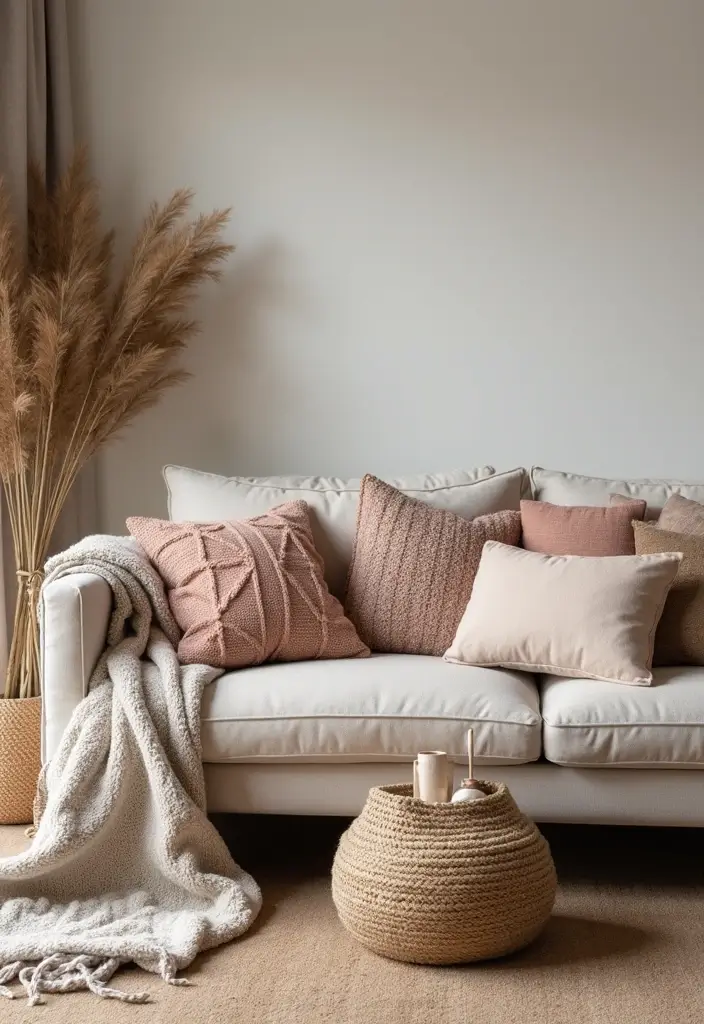 25 Cozy Modern Living Room Design Ideas That'll Make You Want to Stay In! - 23. Cozy Textiles