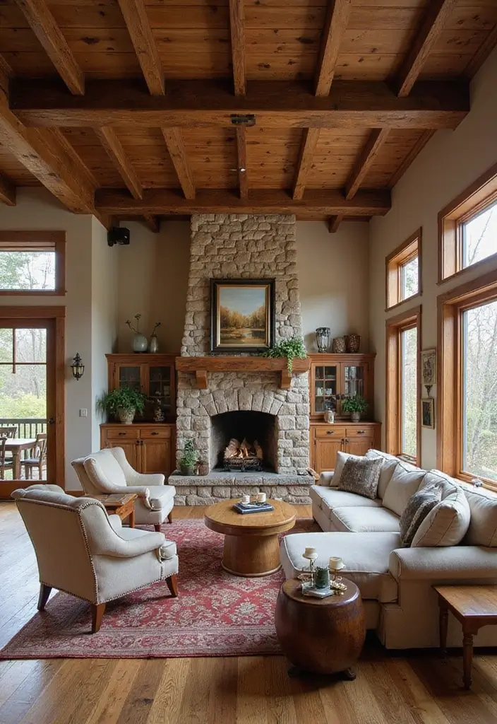 25 Cozy Modern Living Room Design Ideas That'll Make You Want to Stay In! - 3. Rustic Retreat