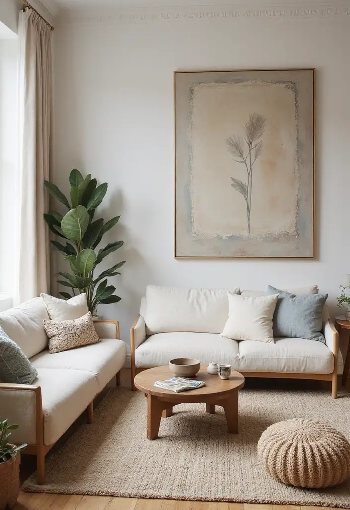 25 Cozy Modern Living Room Design Ideas That'll Make You Want to Stay In! - 9. Statement Art