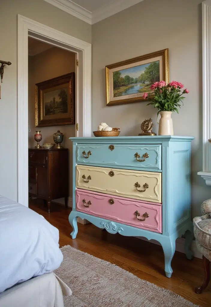 25 DIY Bedroom Decor Ideas That Will Transform Your Space on a Budget! - 8. Painted Dresser Drawers