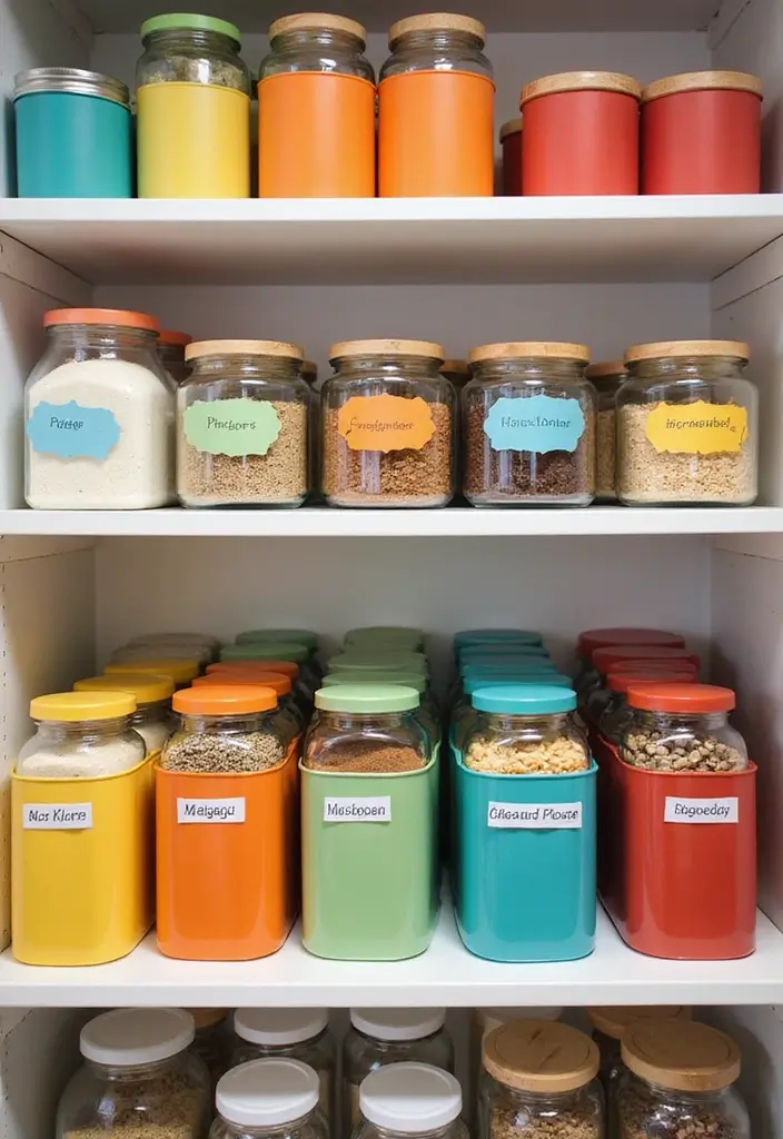 25 DIY Kitchen Cabinet Organization Ideas that Will Change Your Life! - 12. Color-Coded Pantry Labels