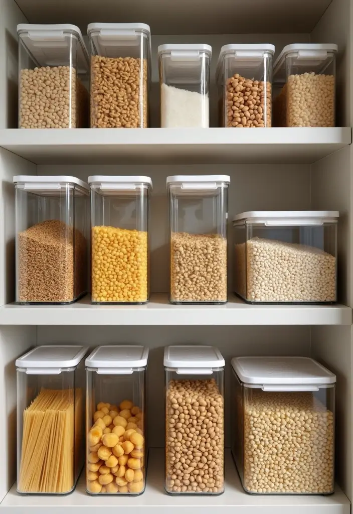 25 DIY Kitchen Cabinet Organization Ideas that Will Change Your Life! - 5. Use Clear Containers for Dry Goods