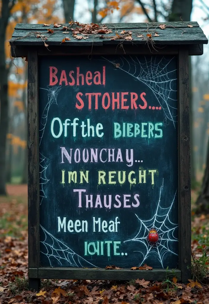 25 DIY Outdoor Halloween Decorations That Will Terrify Your Neighbors (Wait Until You See #5!) - 13. Mysterious Message Boards