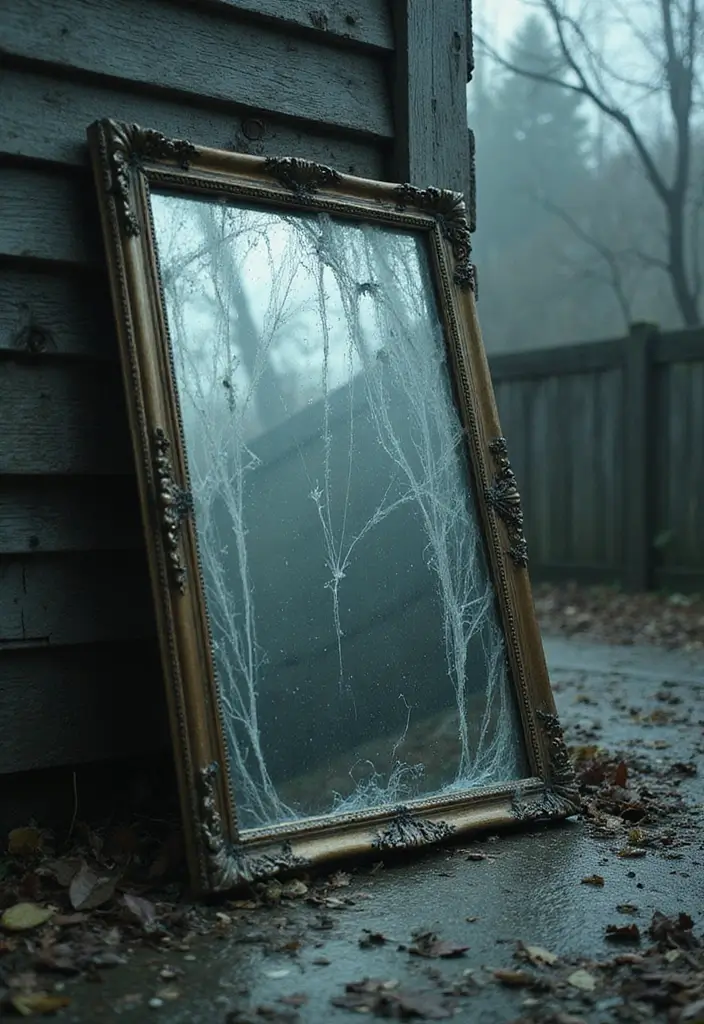 25 DIY Outdoor Halloween Decorations That Will Terrify Your Neighbors (Wait Until You See #5!) - 14. Haunted Mirror