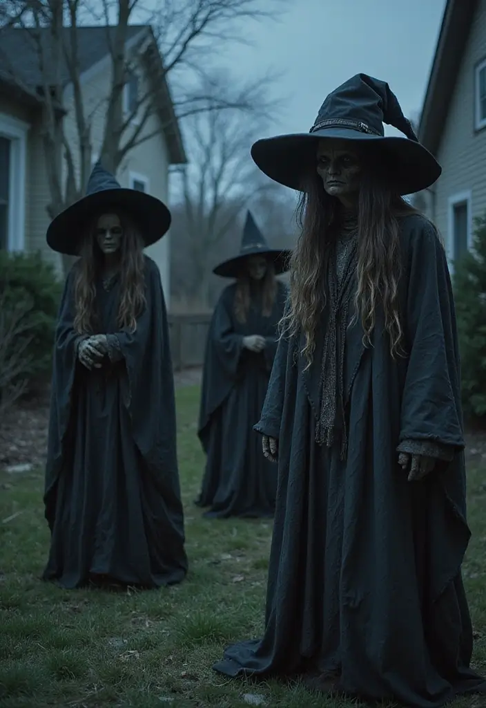 25 DIY Outdoor Halloween Decorations That Will Terrify Your Neighbors (Wait Until You See #5!) - 15. Wailing Witches