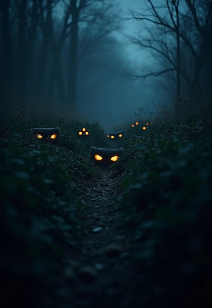 25 DIY Outdoor Halloween Decorations That Will Terrify Your Neighbors (Wait Until You See #5!) - 17. Eerie Eyes in the Bushes