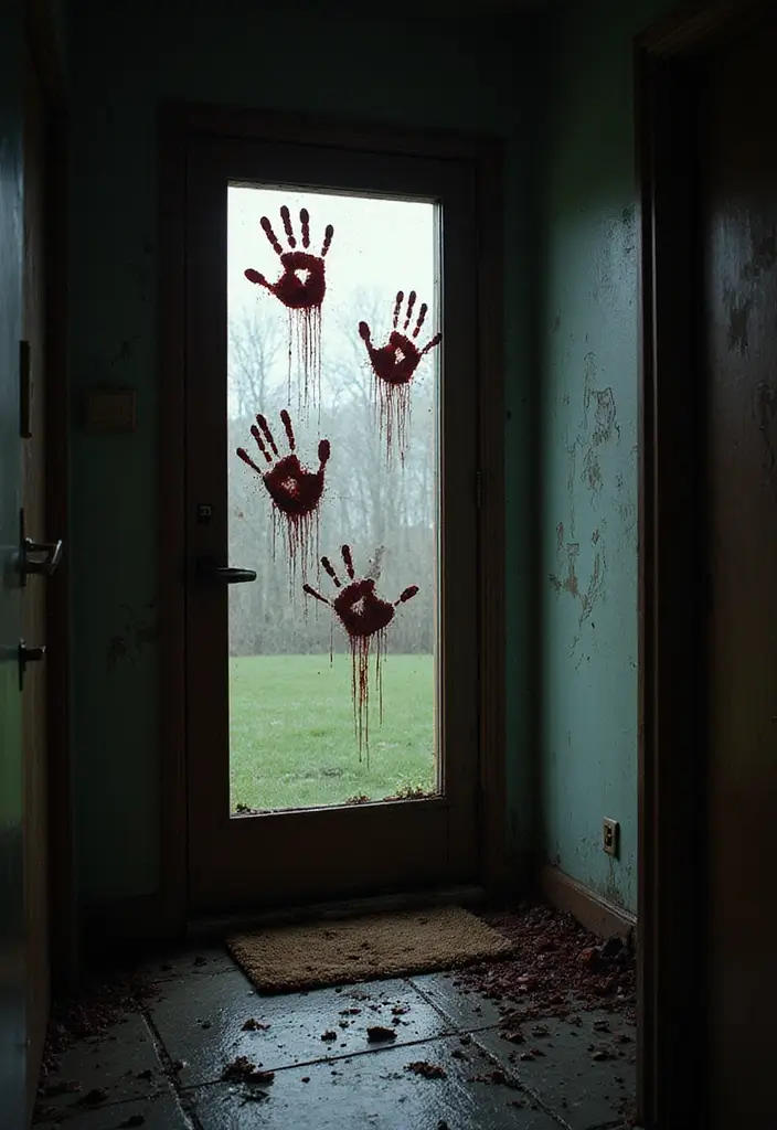 25 DIY Outdoor Halloween Decorations That Will Terrify Your Neighbors (Wait Until You See #5!) - 21. Gory Handprints