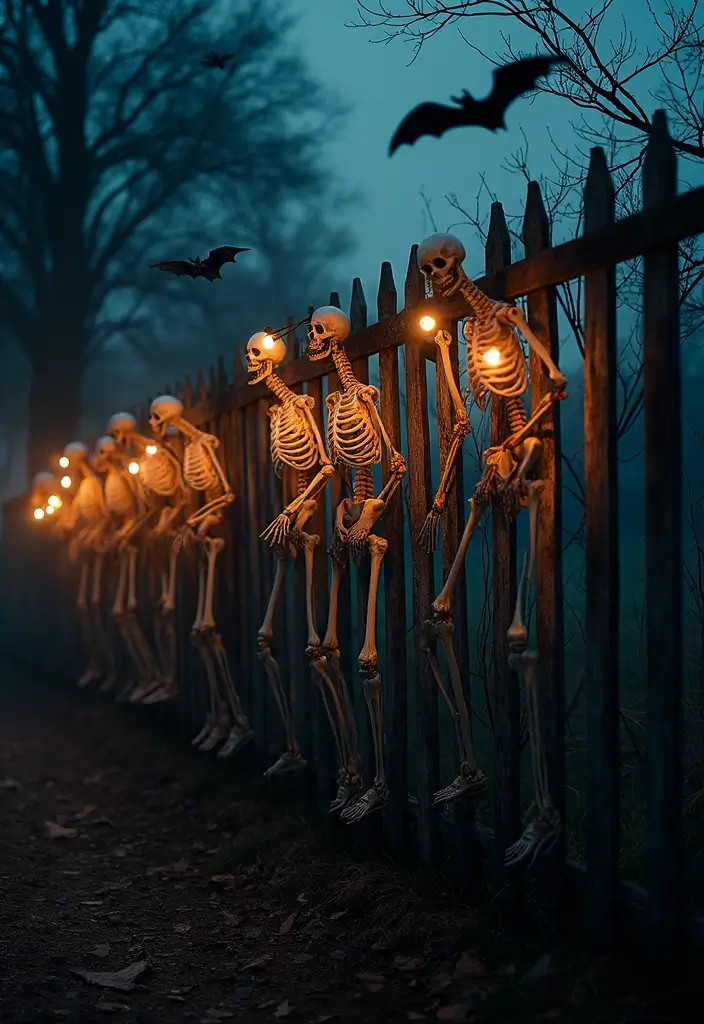 25 DIY Outdoor Halloween Decorations That Will Terrify Your Neighbors (Wait Until You See #5!) - 23. Frightening Fencing