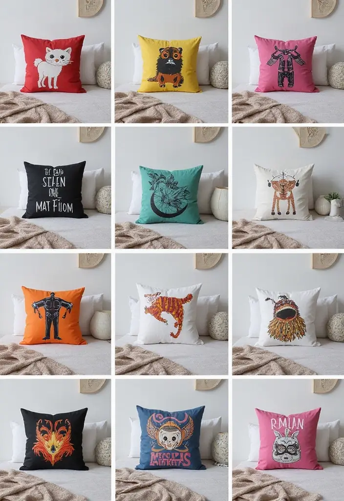 25 DIY Room Decor Ideas for Teens That Will Transform Your Space (You Won't Believe #13!) - 14. Custom Pillow Covers