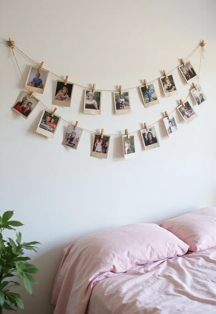 25 DIY Room Decor Ideas for Teens That Will Transform Your Space (You Won't Believe #13!) - 25. DIY Photo Clip String