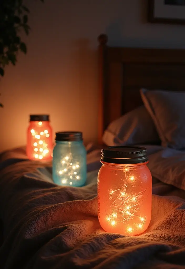 25 DIY Room Decor Ideas for Teens That Will Transform Your Space (You Won't Believe #13!) - 3. Upcycled Mason Jar Lanterns
