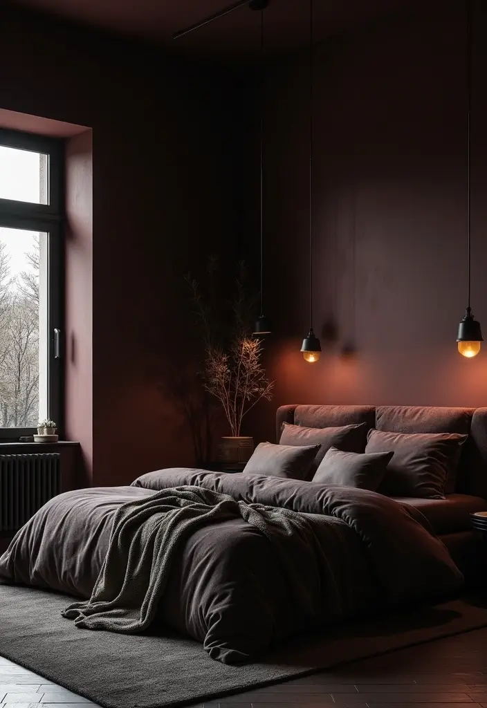 25 Dream Home Bedroom Designs That Will Make You Want to Stay in Bed All Day! - 16. Dark and Moody