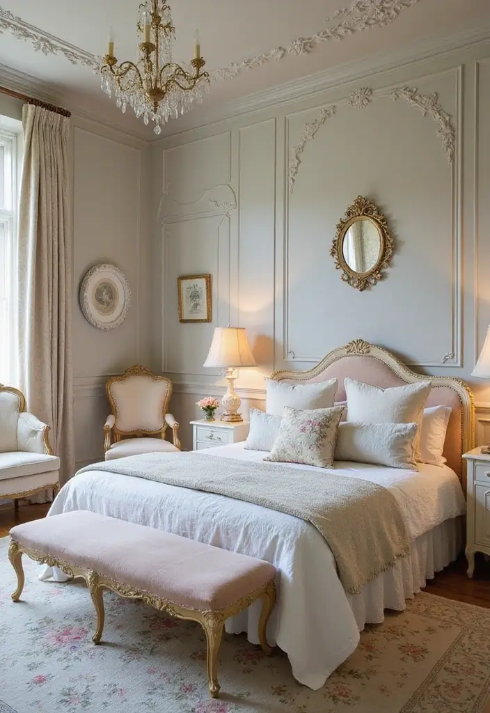 25 Dream Home Bedroom Designs That Will Make You Want to Stay in Bed All Day! - 19. Elegant French Country