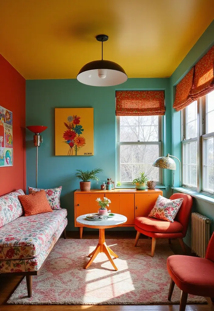 25 Dream Home Bedroom Designs That Will Make You Want to Stay in Bed All Day! - 9. Vibrant Retro