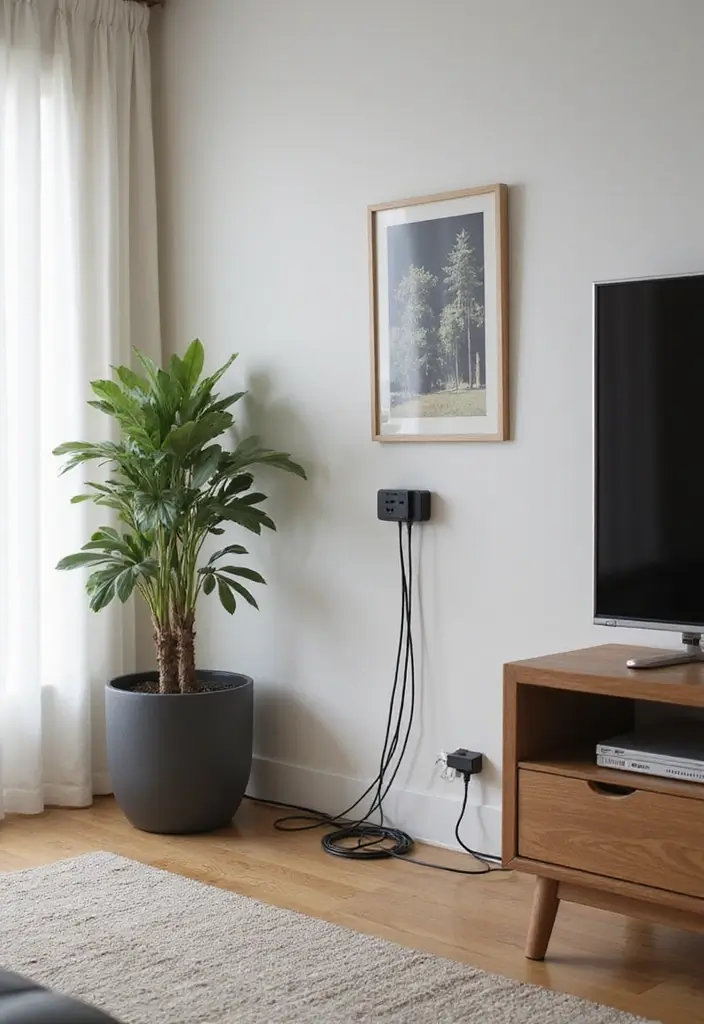 25 Genius Space-Saving Hacks for Your Living Room You’ll Wish You Knew Sooner! - 11. Hide Cords with Cable Management