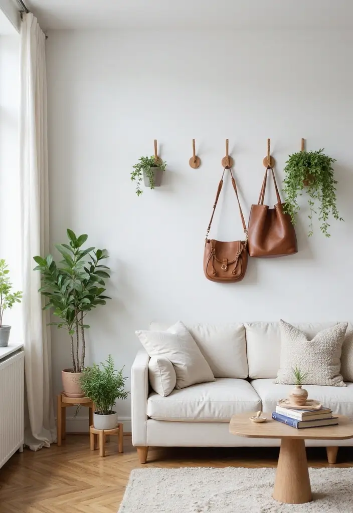 25 Genius Space-Saving Hacks for Your Living Room You’ll Wish You Knew Sooner! - 23. Use Hooks to Hang Items