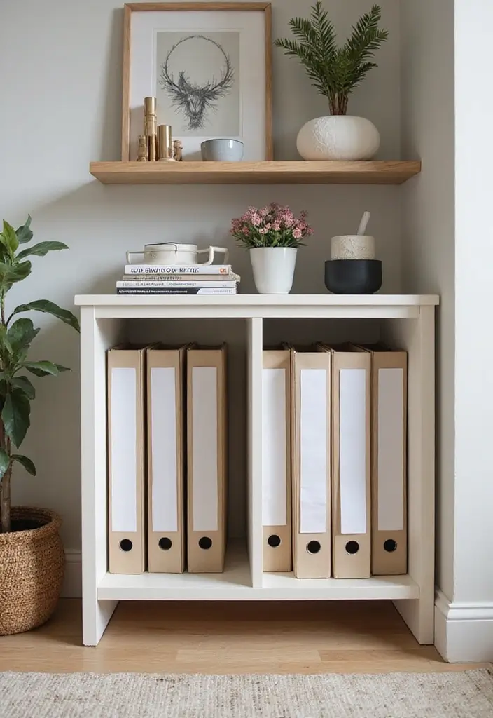 25 Genius Space-Saving Hacks for Your Living Room You’ll Wish You Knew Sooner! - 24. Organize with Vertical File Holders