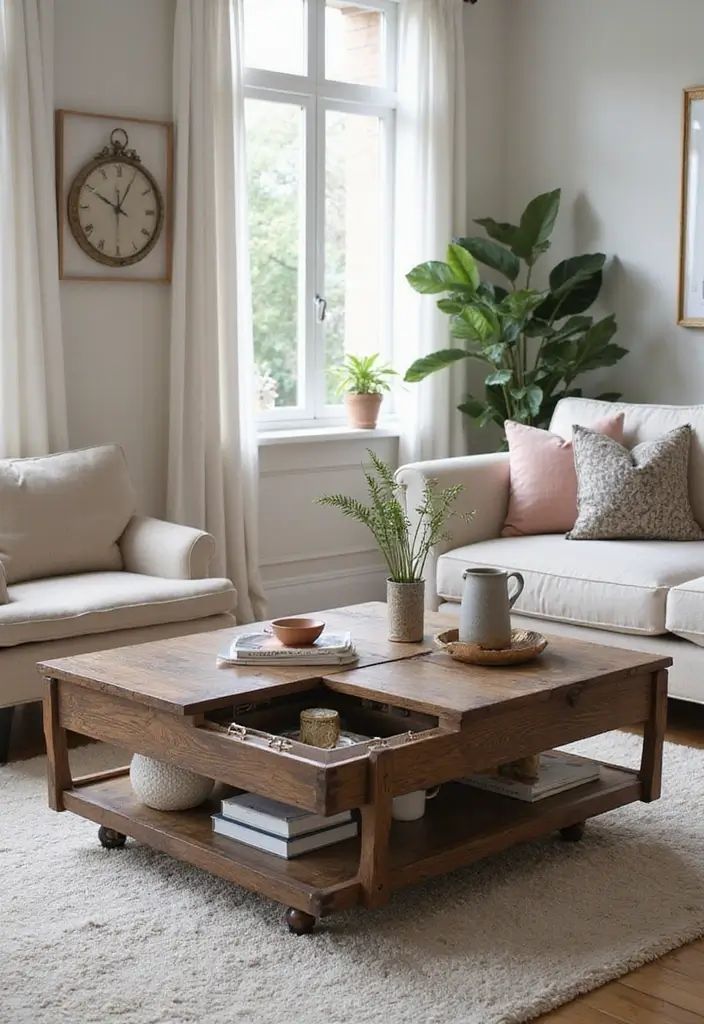 25 Genius Space-Saving Hacks for Your Living Room You’ll Wish You Knew Sooner! - 3. Multi-Functional Coffee Tables