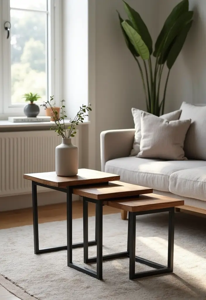 25 Genius Space-Saving Hacks for Your Living Room You’ll Wish You Knew Sooner! - 5. Nesting Tables