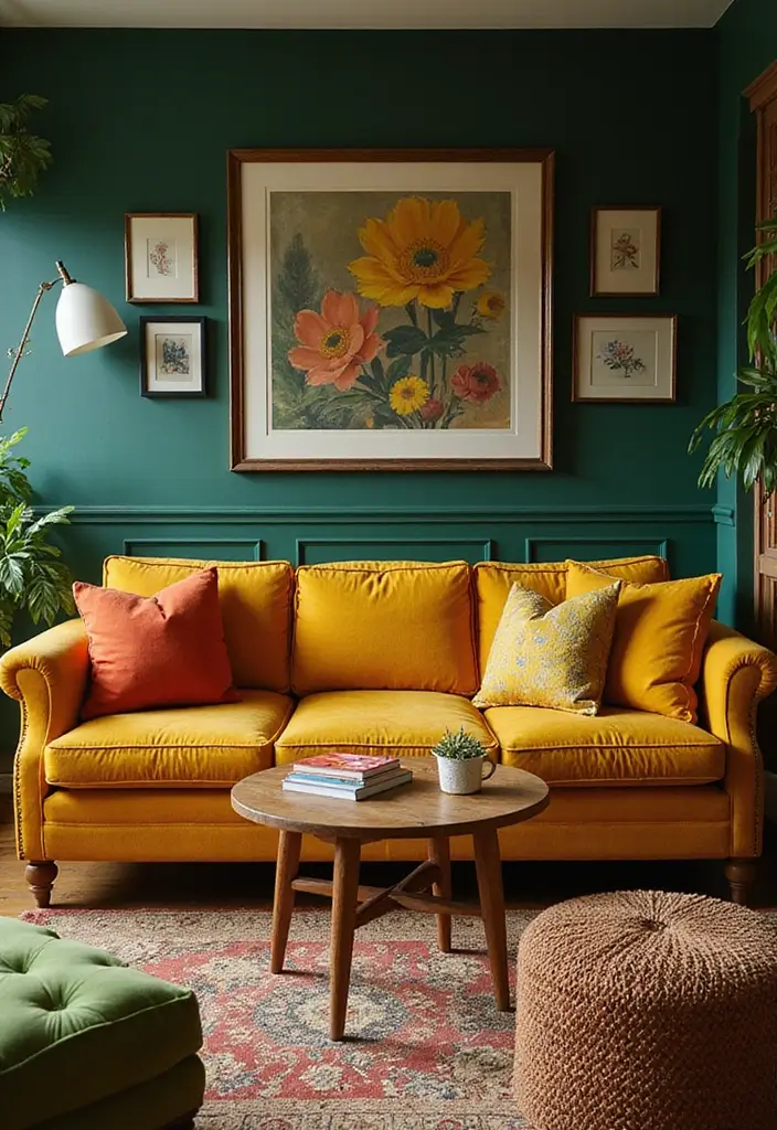 25 Home Decor Trends: How Vintage and Mid-Century Modern Styles Are Making a Comeback! - 1. Bold Color Palettes