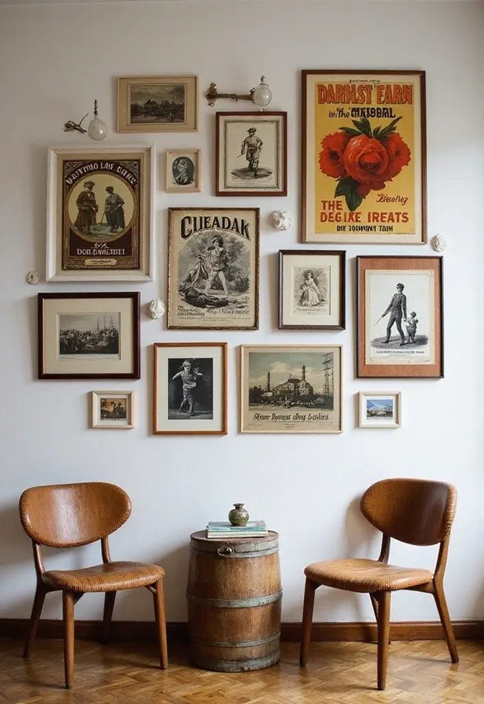 25 Home Decor Trends: How Vintage and Mid-Century Modern Styles Are Making a Comeback! - 23. Vintage-Inspired Wall Art
